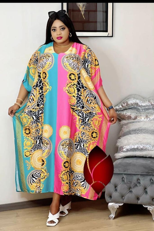 African Boubou Dress light blue